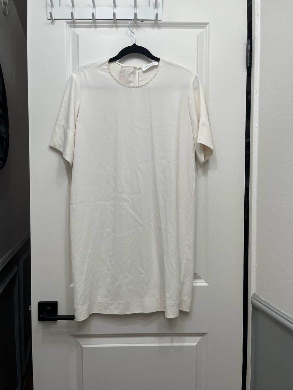 Everlane Women's Short Sleeve Crew Dress w/ Zipper Detail Back Sz 2